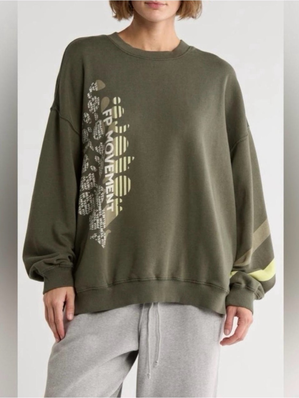 Free People Movement Green All Star Buti
Logo Pullover Sweatshirt